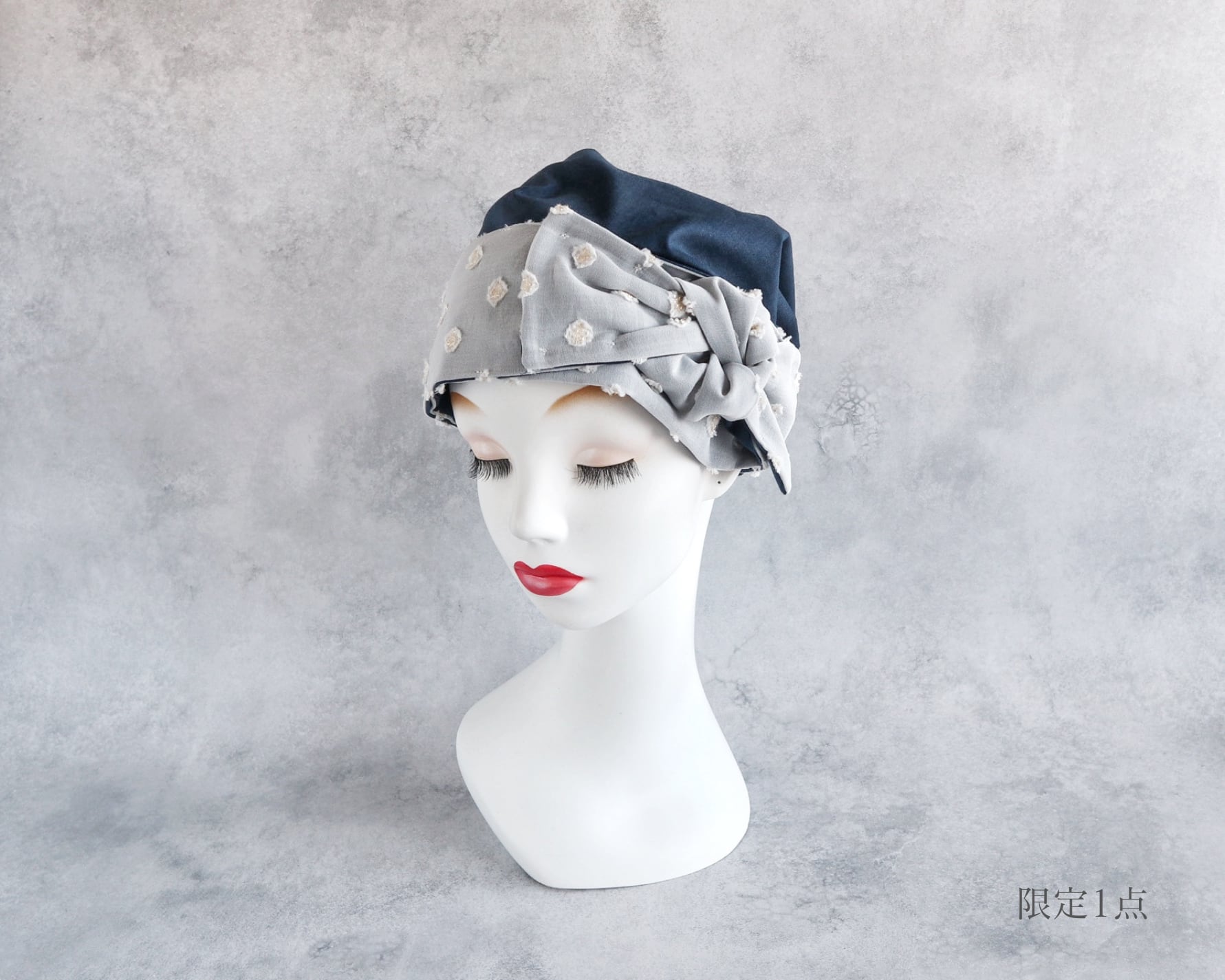 サッシュリボン|Petite Fleur × Navy|前髪ウィッグ対応
