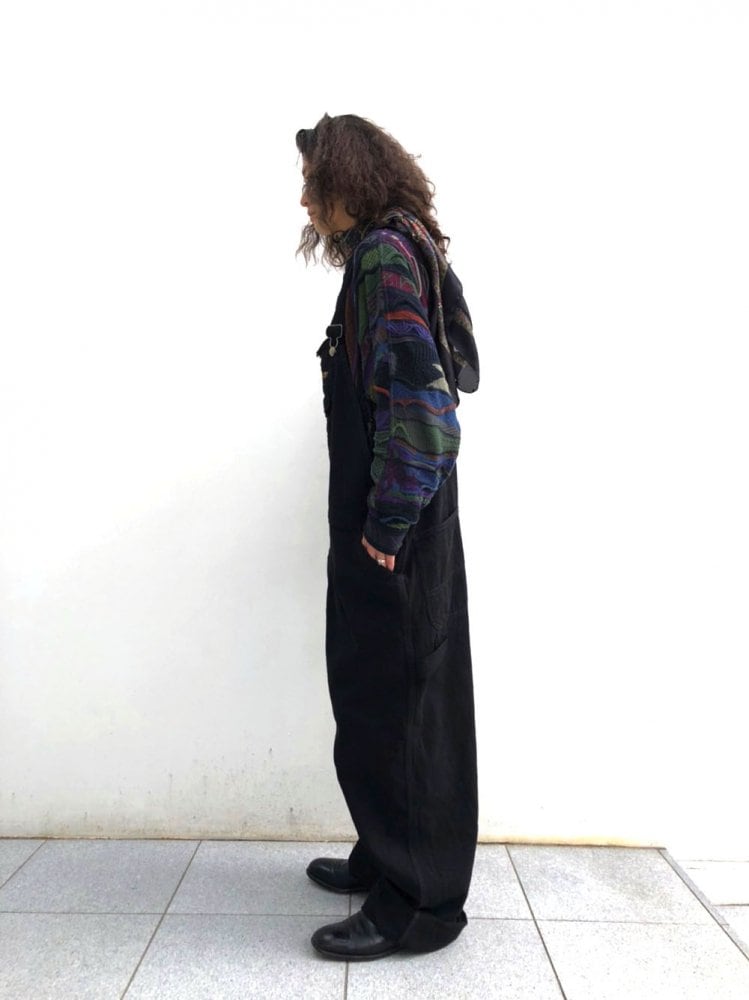 LIBERTY] Vintage Black Denim Overalls [1980s] Vintage Damaged