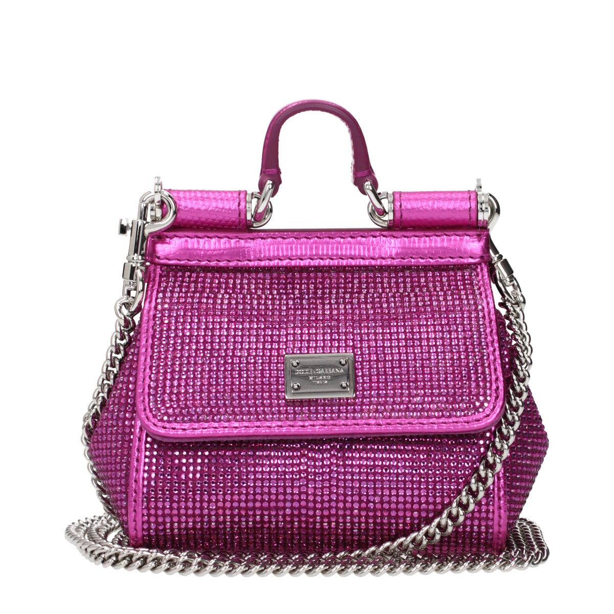【新品】DOLCE&GABBANA ドルチェ&ガッバーナ レディース ハンドバッグ サテン フューシャピンク BB6494AO9178Z432