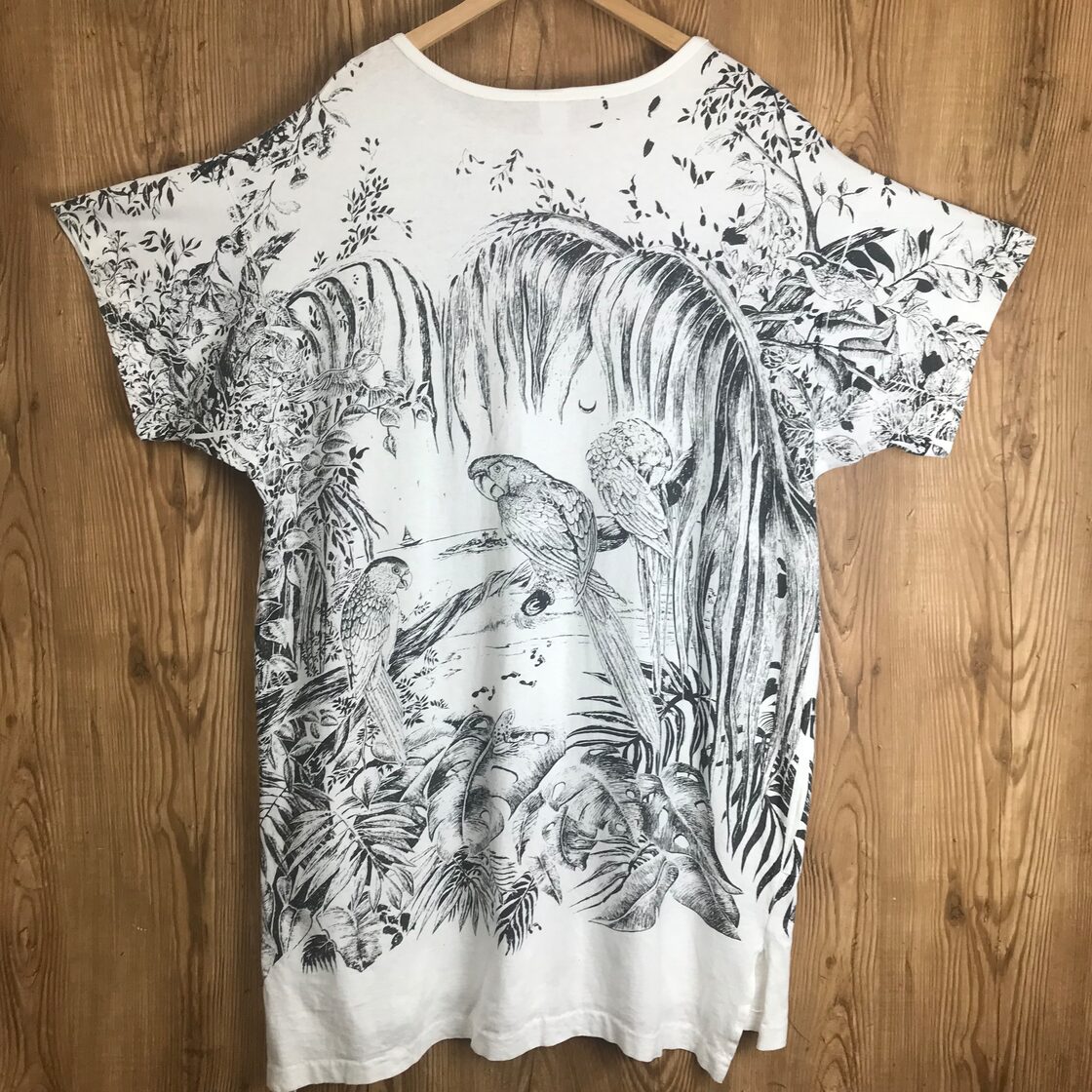 USA製 90s VINTAGE STANLEY MICHAELS 総柄 T-shワンピース ポケット 