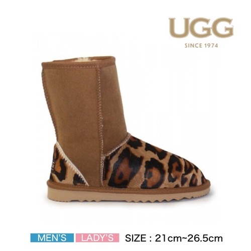 [UGG 1974] MUMU MID  レオパード ムートンブーツ