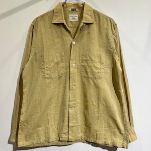 60s Custom Sportswear Cotton Shirt 60年代 カスタムスポーツウェア― コットン シャツ 開襟 襟芯 15-15H