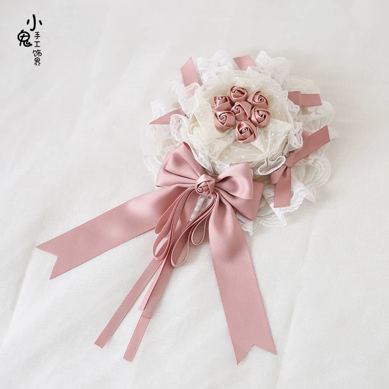 耽美な薔薇が咲き誇る、愛らしいピンクとレースの甘ロリヘッドドレス |WithU