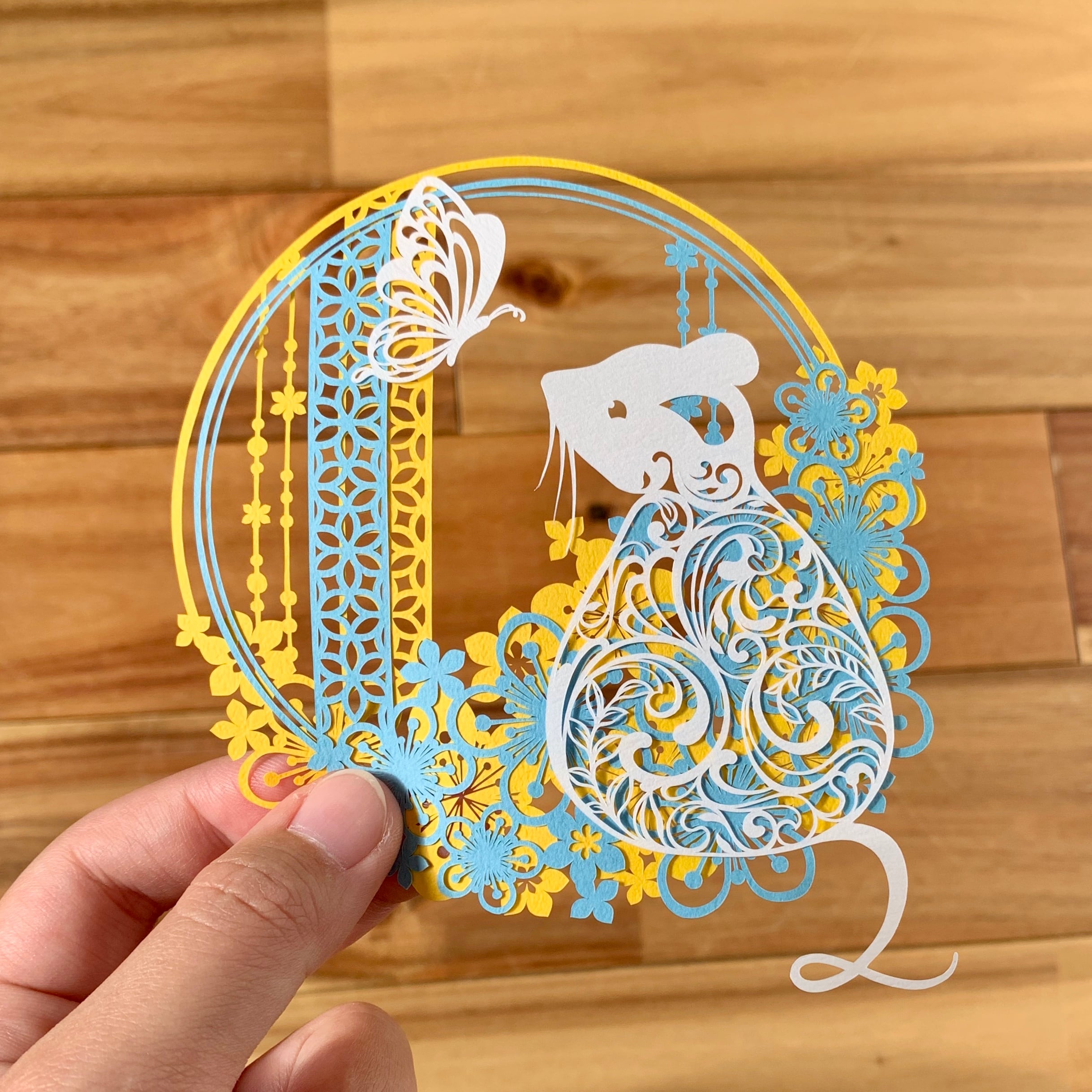 切り絵キット2020.01「子年」 | 重ねる切り絵 祐琴