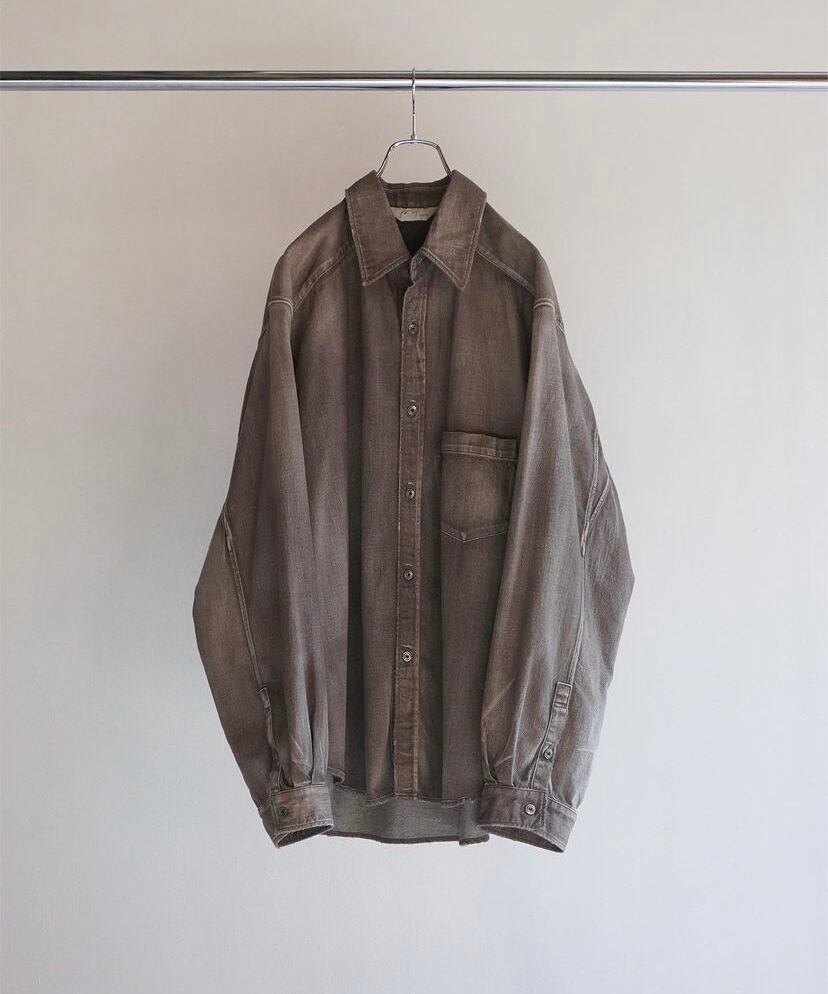 24AW】ANCELLM DRESS DENIM SHIRT (BROWN) ANC-SH44-A | IAAAM 24AW】ANCELLM DRESS DENIM SHIRT (BROWN) ANC-SH44-A | IAAAM