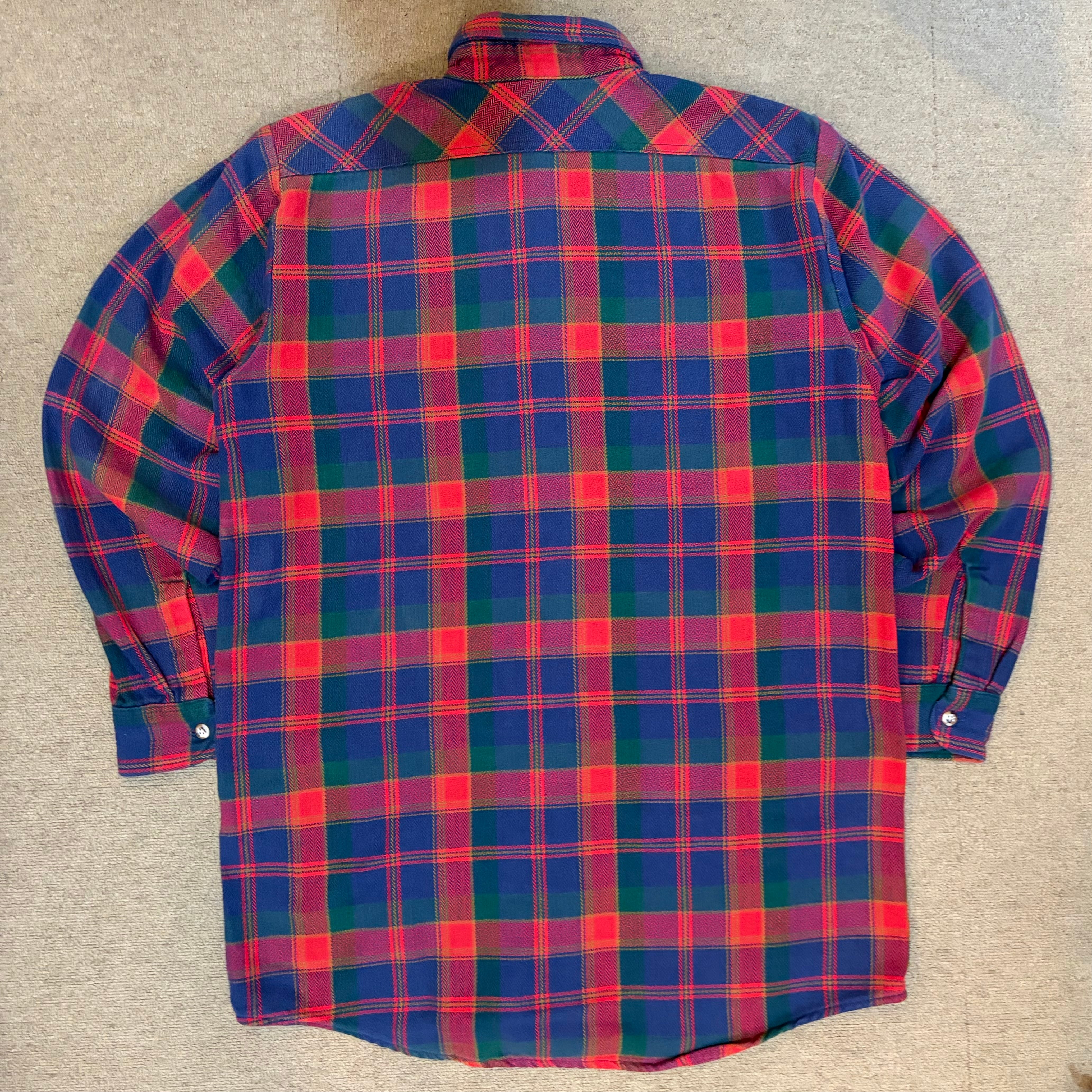 80s~90s OSHKOSH check design heavy flannel BD shirt | 仙台 古着屋