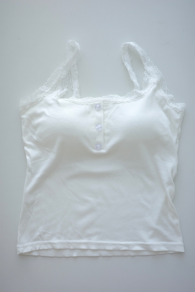 (即納) Fil. / Lace button cup sleeveless 3color