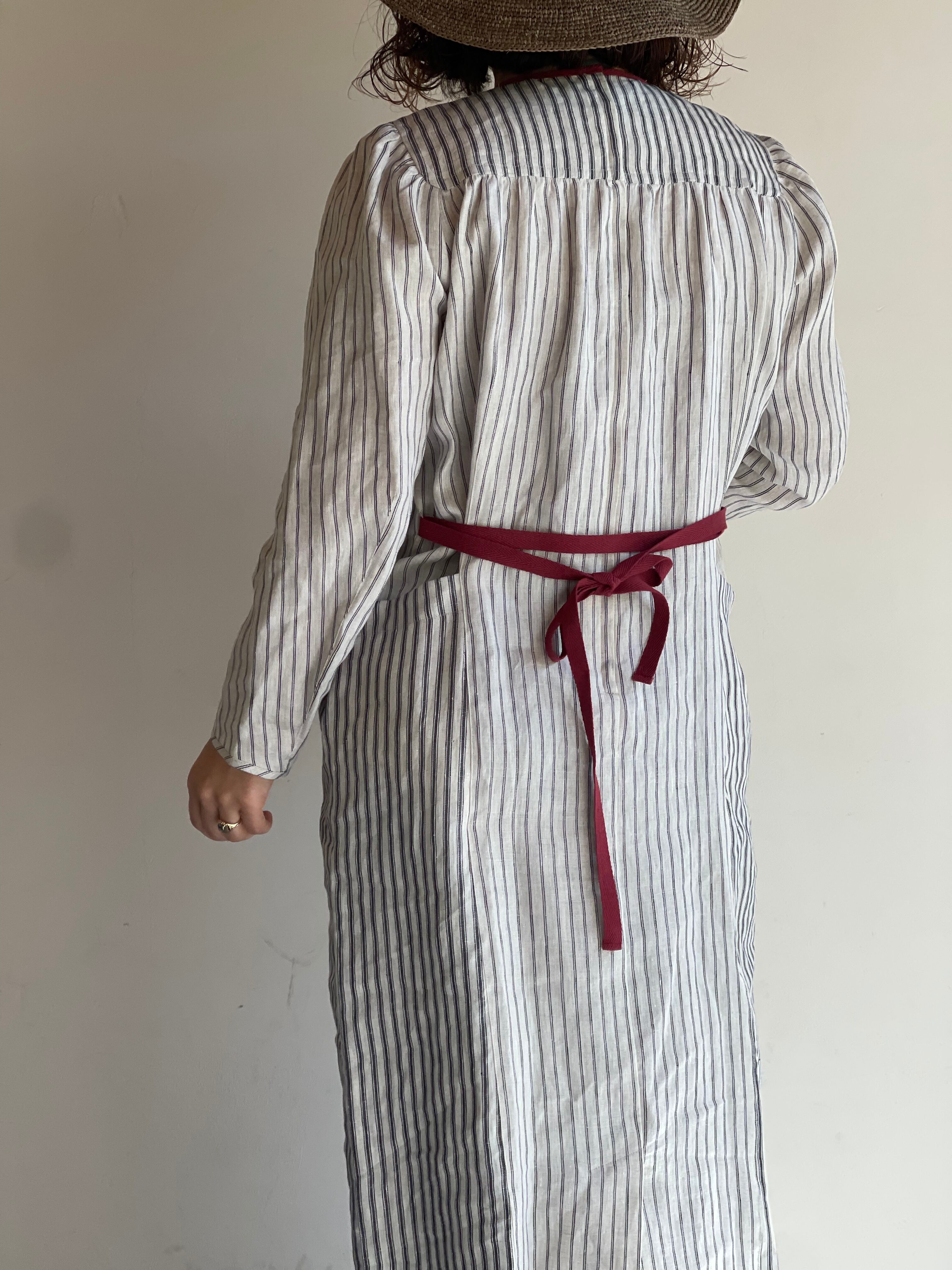 Nigel cabourn woman Linen stripe dress | mambo ladys