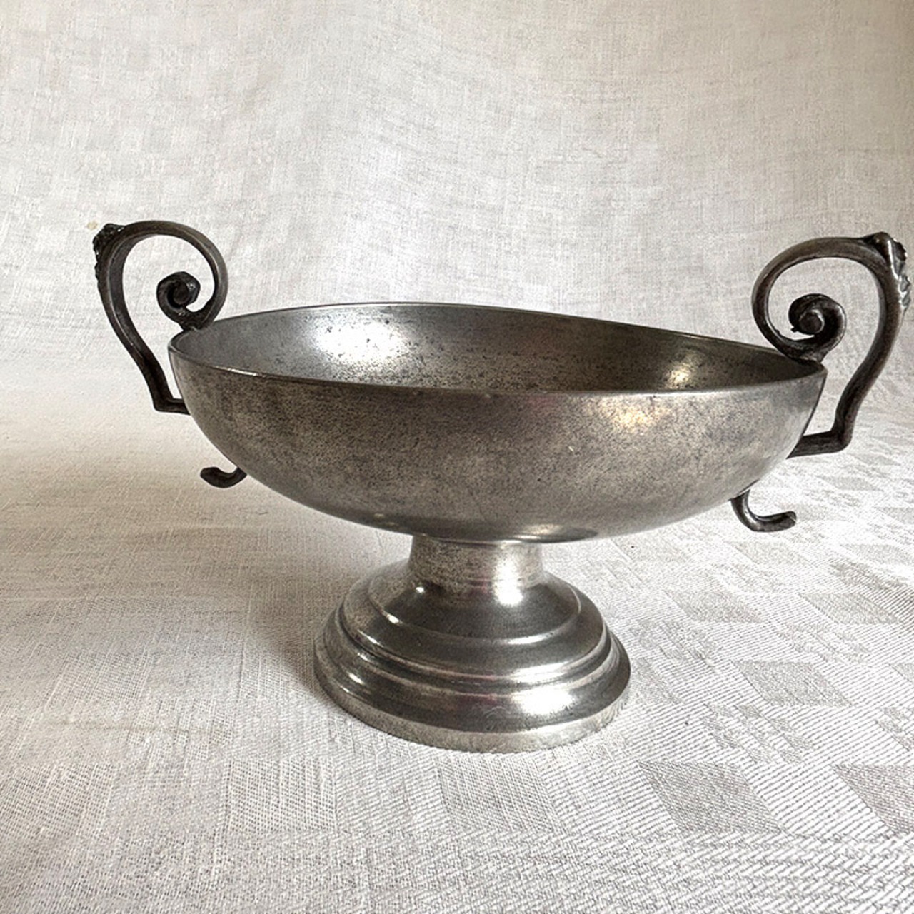 錫ボール　脚付きボール　ピューター　フルーツスタンド　小物入れ　19twh6-3