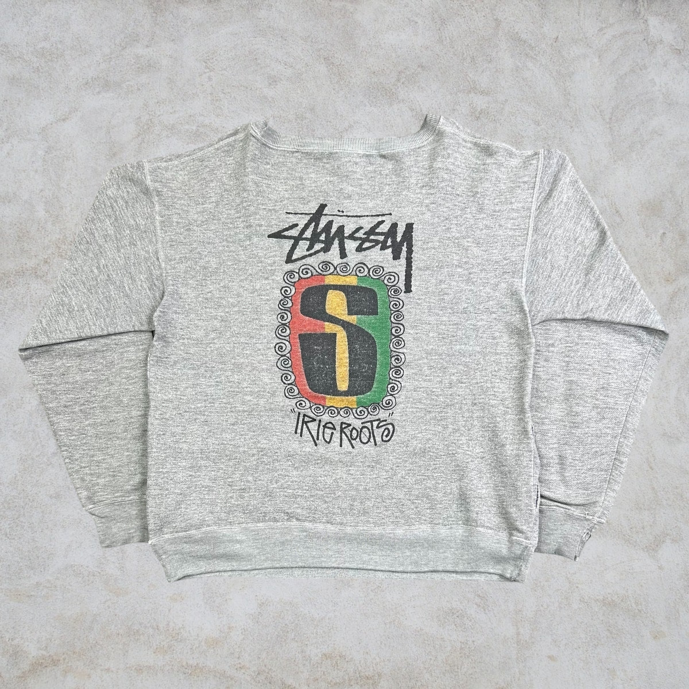 80's~90's old stussy Rasta Sweat “黒タグ” “IRIE ROOTS