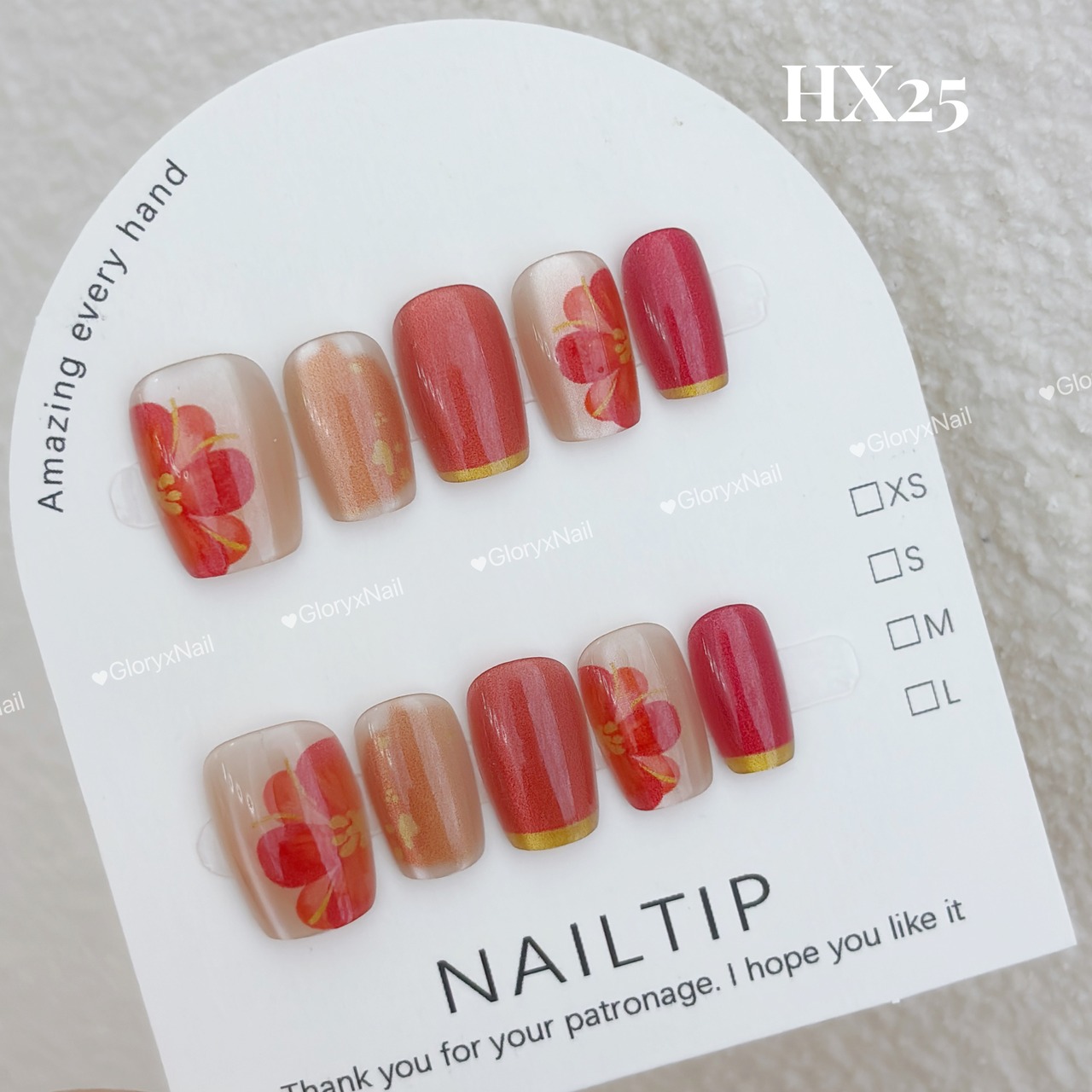 HX25 ネイルチップ サイズXS/S/M