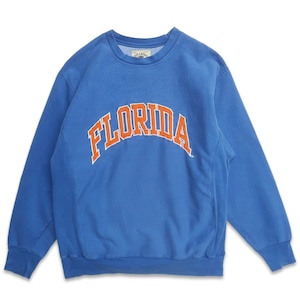 古着 STEVE AND BARRY'S リバースウィーブタイプ カレッジ スウェット トレーナー 刺繍 ワッペン ブルー系 表記：M　gd408315n w60108