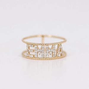 CUSTOM DIAMOND NAME RING - R1011