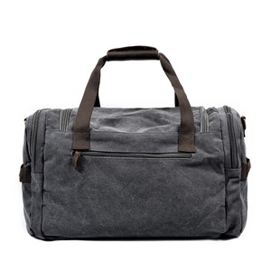 Canvas Leather Multi Pockets Boston Bag / キャンバス レザー マルチ ポケット ボストン バッグ