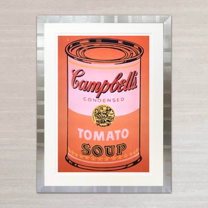 アンディ・ウォーホル「キャンベル・スープ(トマト/ピンク&オレンジ)1965」展示用フック付大型サイズジークレ ポップアート 絵画