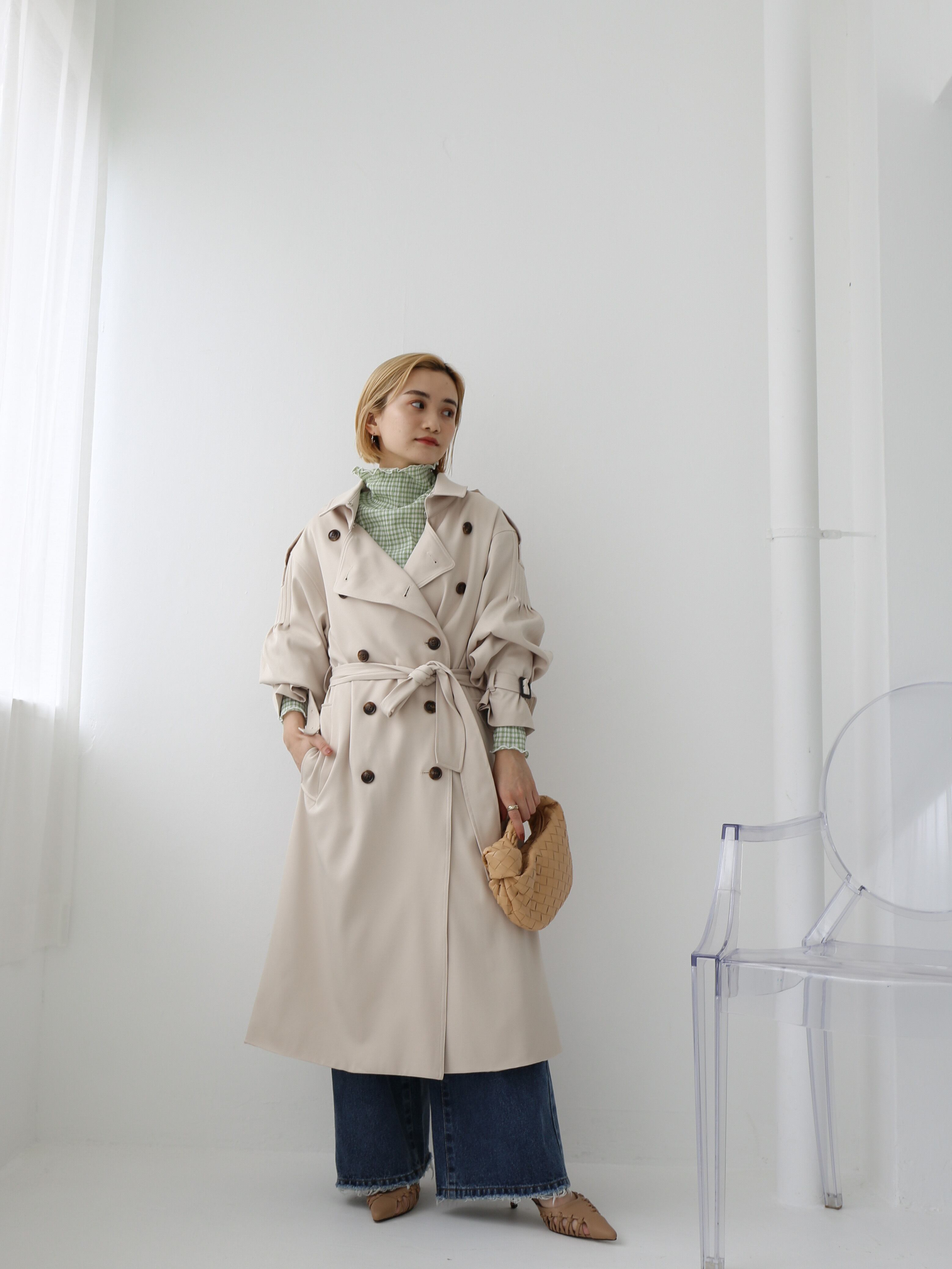 pleats trench coat（ecru） | Katrin TOKYO