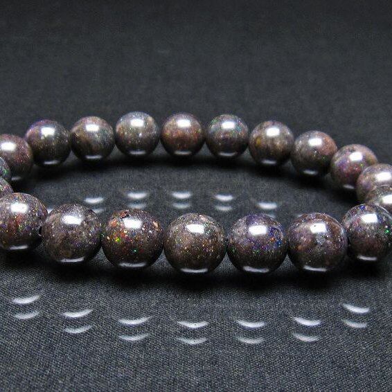 ブラックオパール ブレスレット 10mm 一点物 111-37915