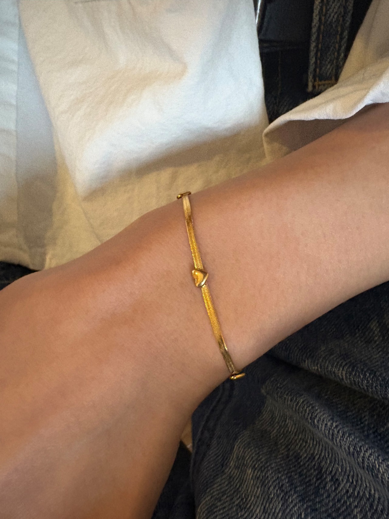 スリーハートスリムブレスレット