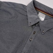 Paul Smith ポールスミス ポケット BD ボタンダウン 鹿の子 半袖 ポロシャツ XXL/大きいサイズ グレー系 メンズ