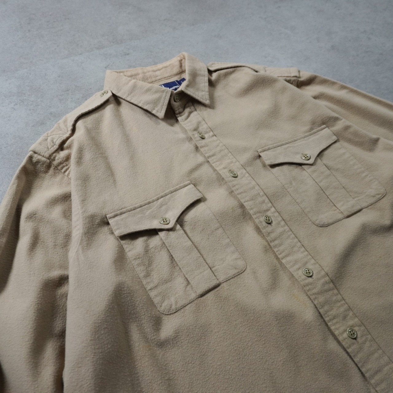 90s Polo by Ralph Lauren Chamois Cloth Safari Shirt L 古着 - 3