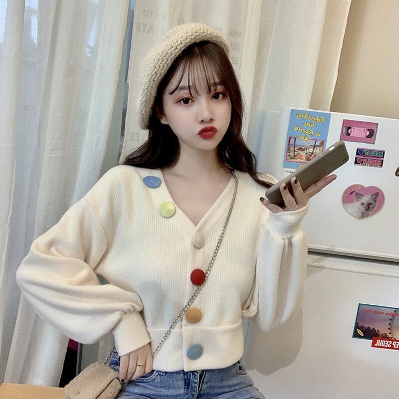 スプリングオータムスリムカーディガンショートトップス ロング 春物 秋物 試着室54601698399