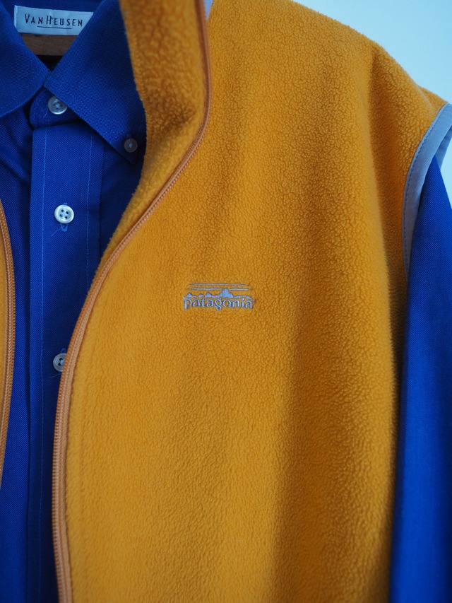 1990’s~ USA Patagonia Fleece Vest Mango × Olive／XL