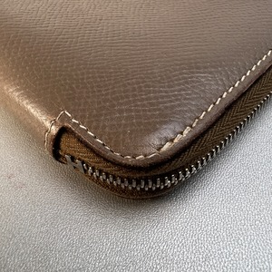 HERMES エルメス アザップ エプソン　エトウープ レザー 長財布 グレー A-12386
