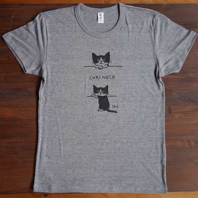 くりねこＴシャツ ヘザーネイビー