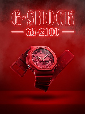 CASIO カシオ G-SHOCK Gショック カーボンコアガード構造 八角形フォルム GA-2100-4A レッド 腕時計 メンズ レディース