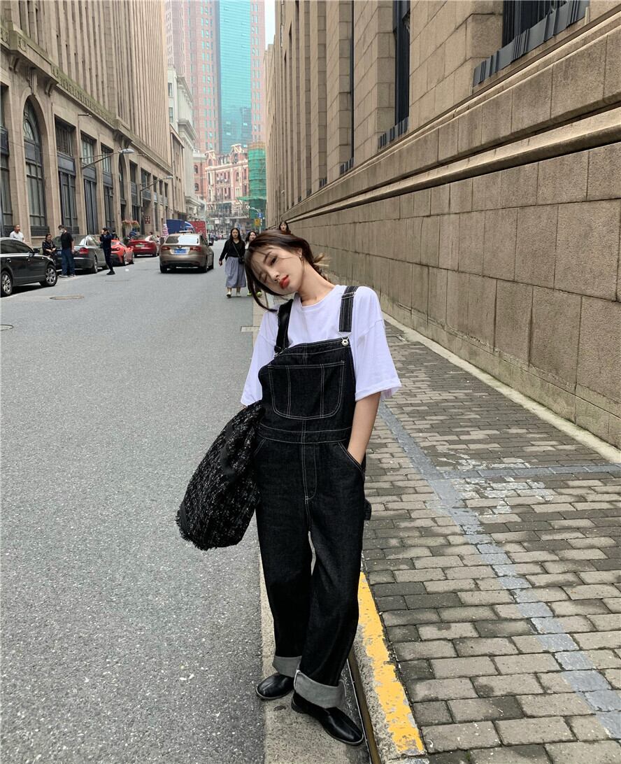 レディースハイウェストウェストルーズスプリングブラックパンツ 春物 ブラックストロベリース234569794