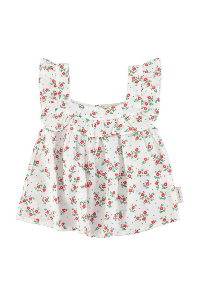 【piupiuchick】T-SHIRT/LIGHT OLIVE CHERRY PRINT