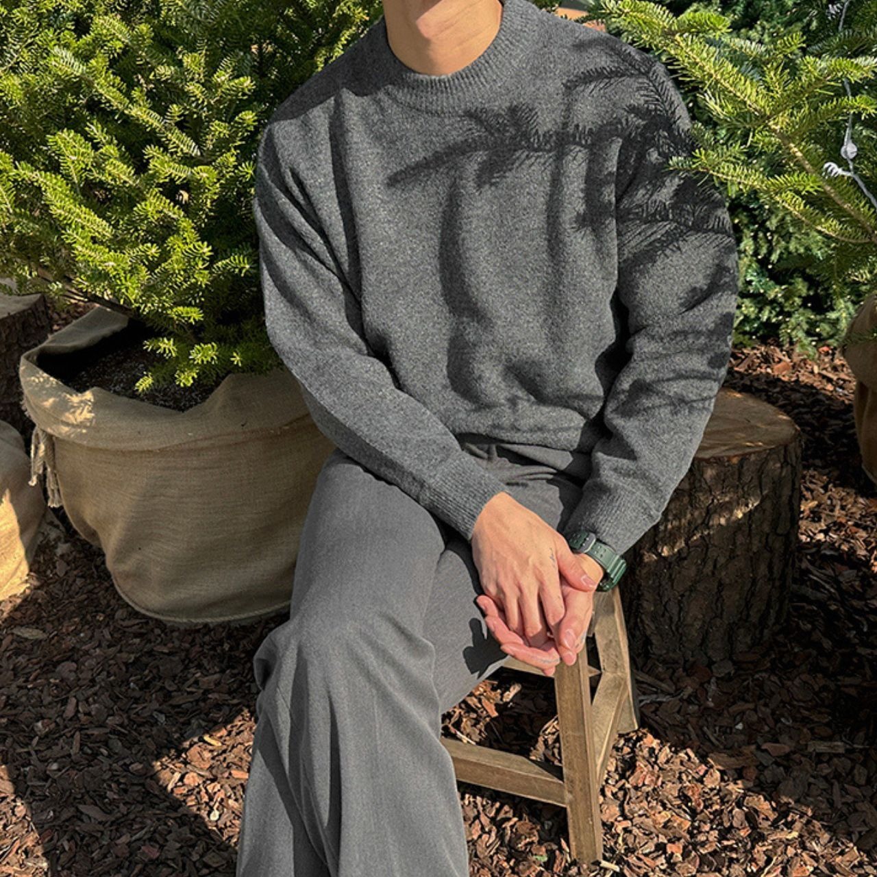 ベーシックラウンドネックニット　MT0080332