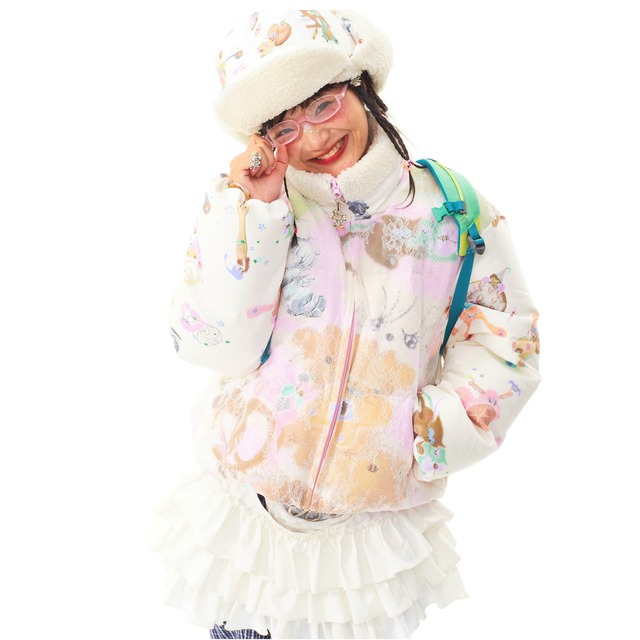[Sillysis] Cute Illustrated Lamb Fleece Collar Down Jacket