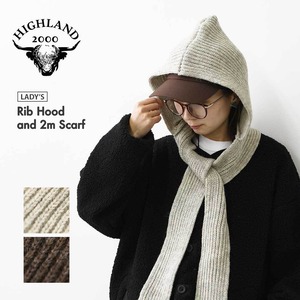 HIGHLAND2000 [ハイランド2000] Rib Hood and 2m Scarf [HL2630014] リブ編みフード＆ロングスカーフ・ニットフード・マフラー・秋冬アイテム・あったかアイテム・防寒・LADY'S [2026AW]