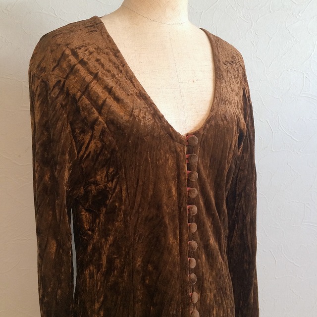 brown velvet dress