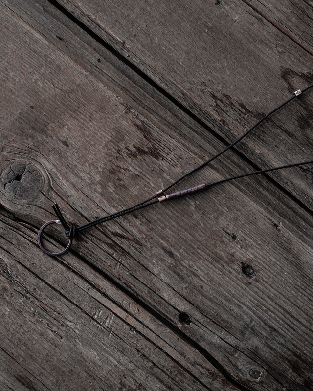 銅リングネックレス　黒　sasaki yuichi