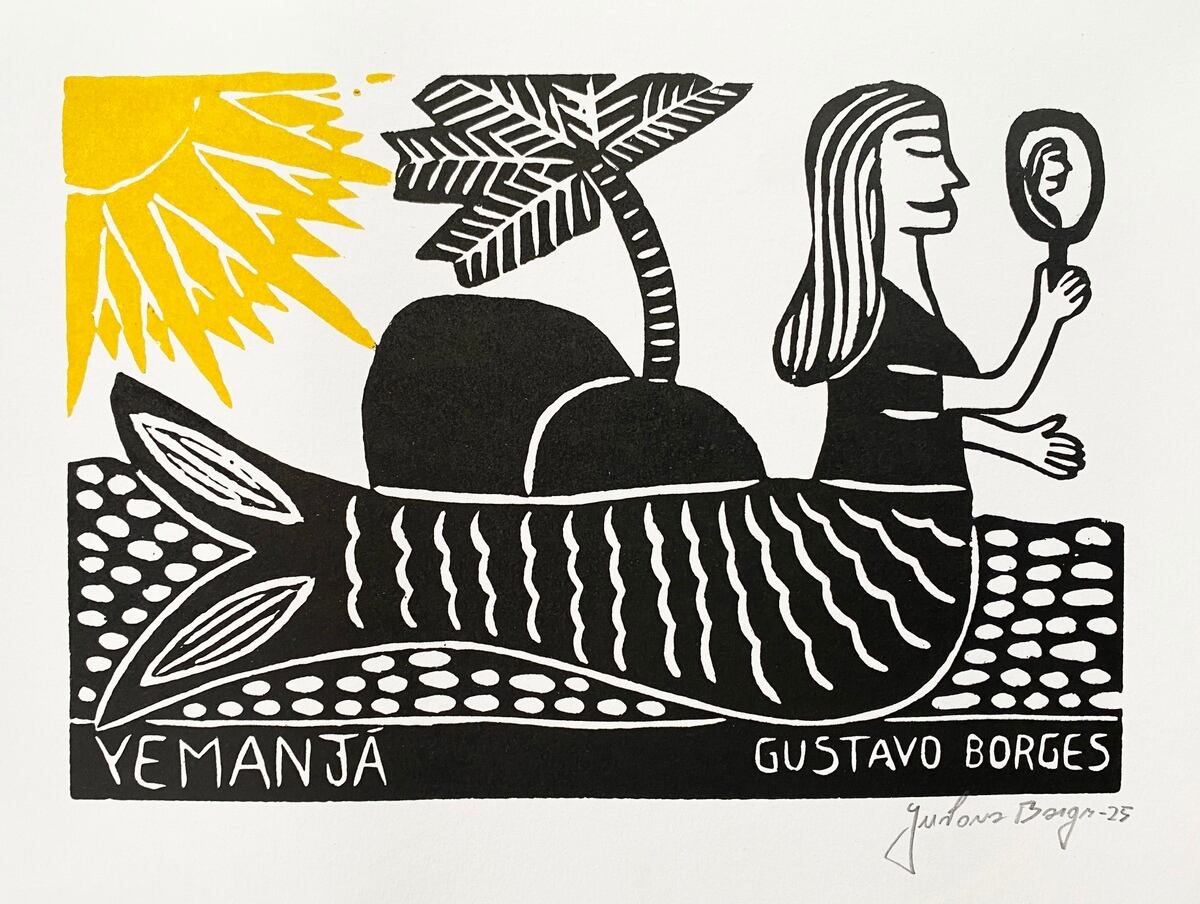 GUSTAVO BORGES グスタボ・ボルジェス 木版画 S【YEMANJA】
