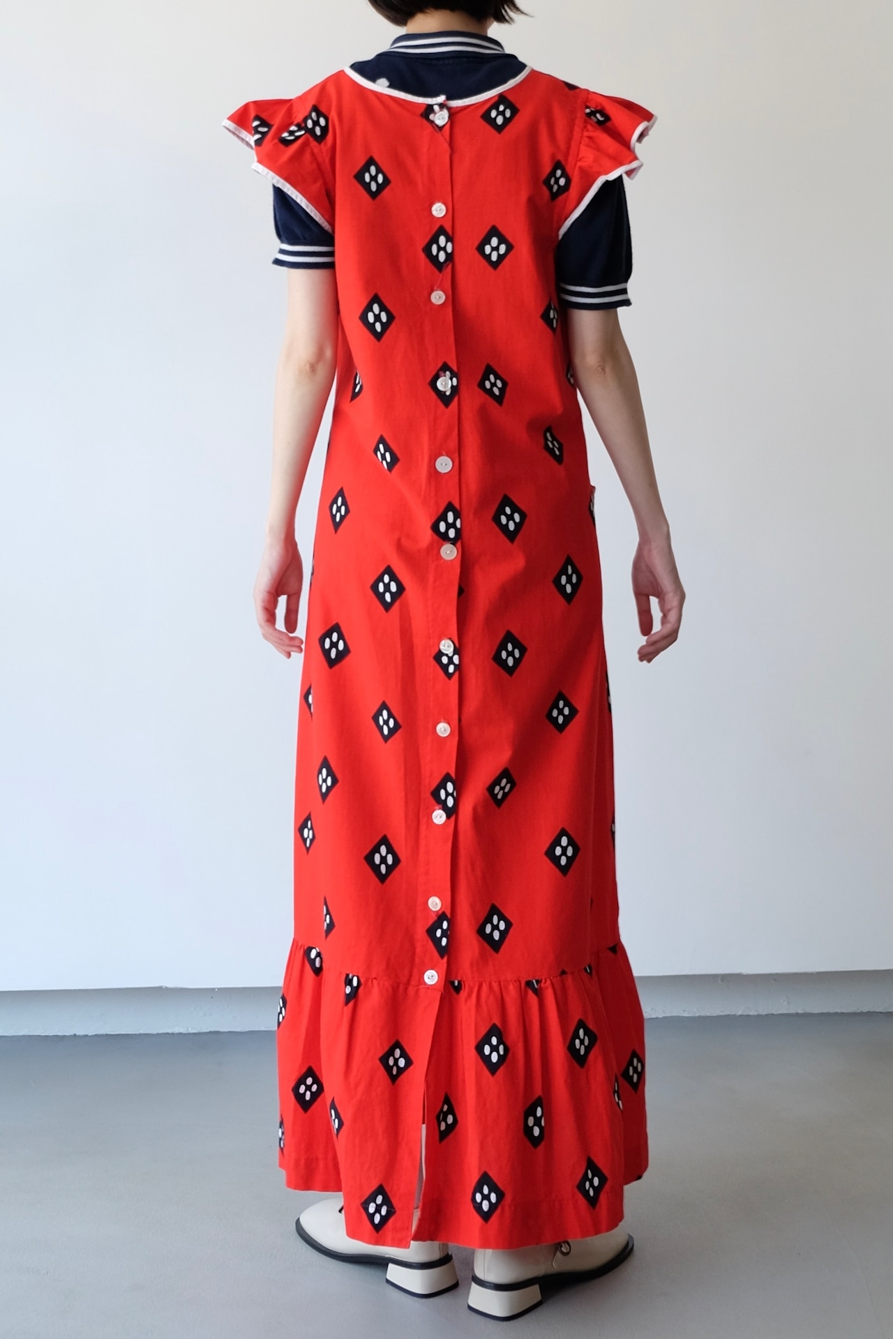 Rhombus dots apron dress