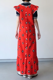 Rhombus dots apron dress