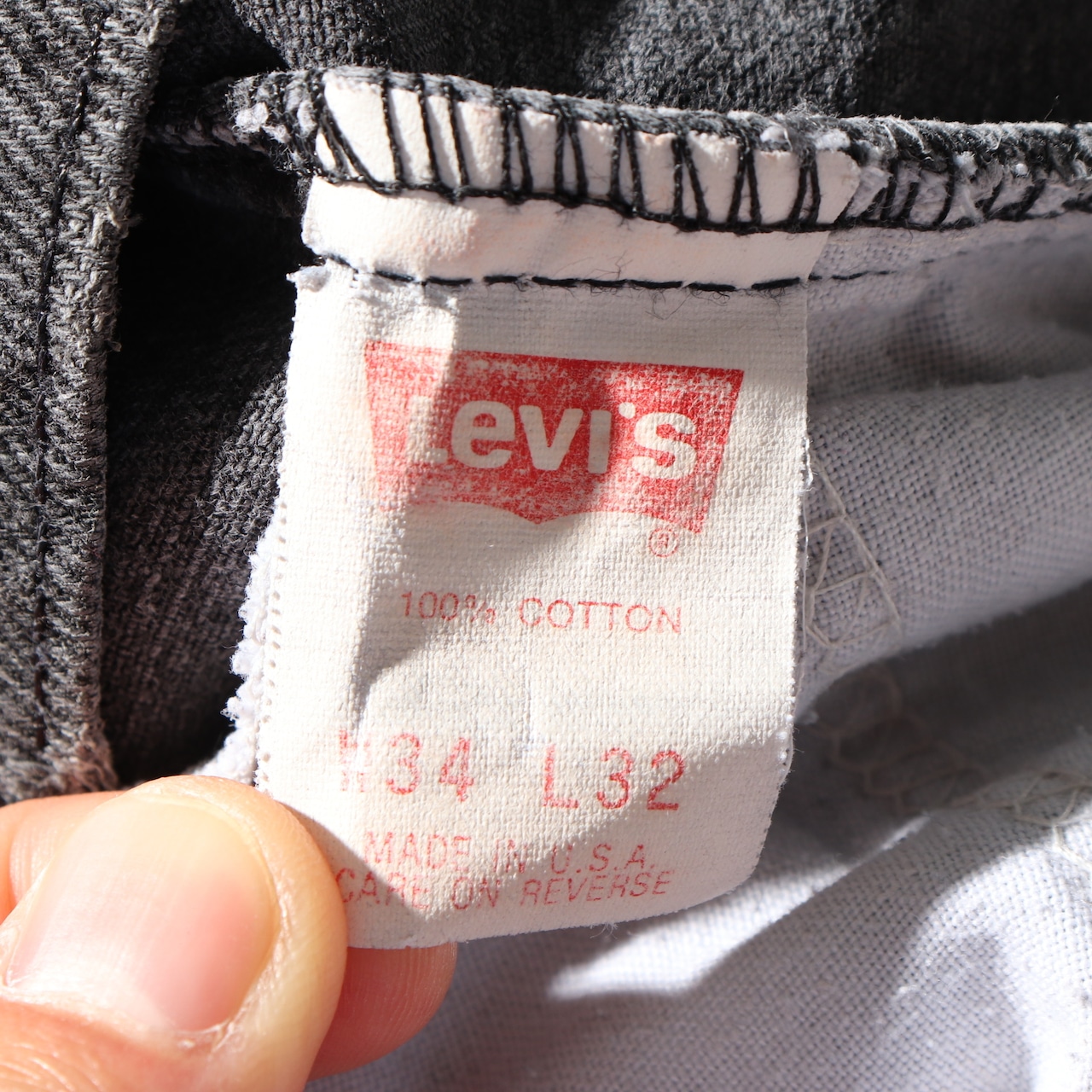 34×32 黒タブ Levi’s 550 USA サルファーブラック デニムパンツ リーバイス