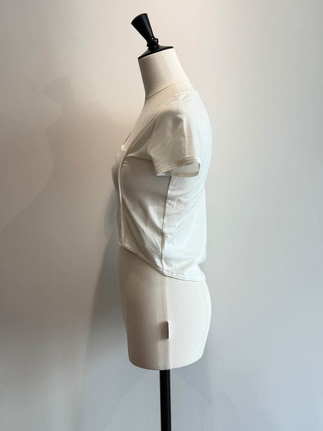 TAN/26SS-18 BANDEAU FRONT-BACK SMOOTH JERSEY TEE/ OFF WHITE