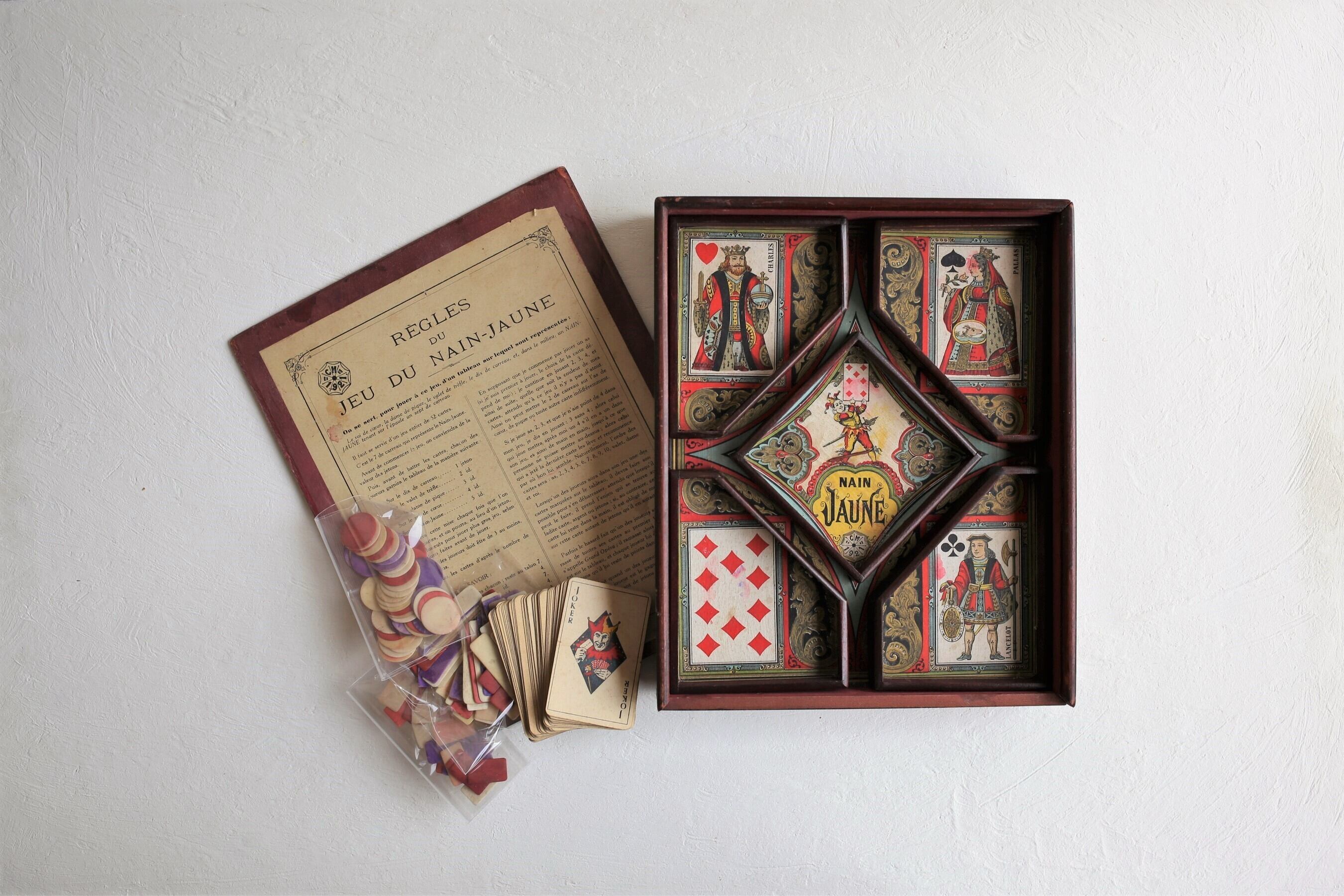フランス アンティーク ヴィンテージ ゲームボックス 木箱 『JEU DU NAIN JAUNE』N-04185
