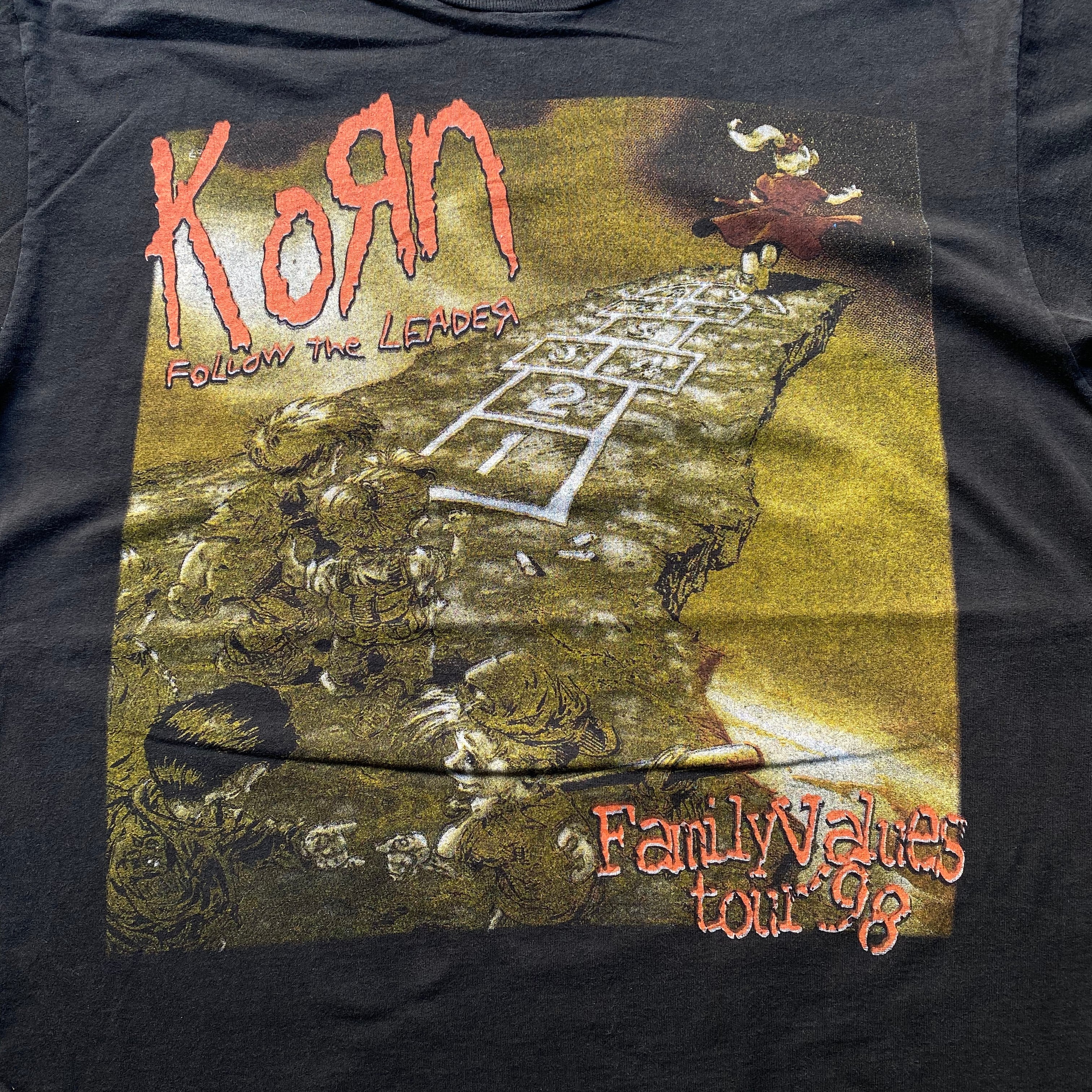 90年代 KoRn コーン Family Values Tour ツアーTシャツ バンドTシャツ ヴィンテージ メンズXL 古着【Tシャツ】 |  cave 古着屋【公式】古着通販サイト