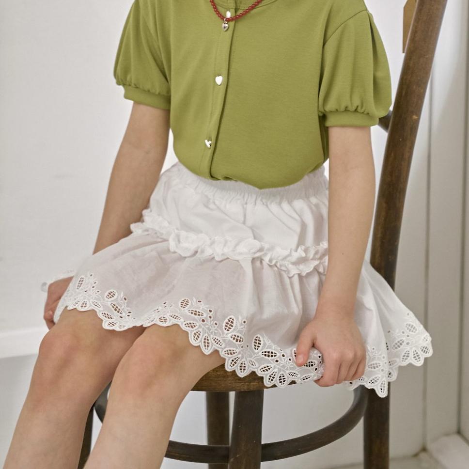 «予約»«ジュニアサイズあり»«berry berry» ホワイトリーフスカート