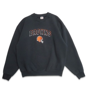 古着 フルーツオブザルーム NFL クリーブランド ブラウンズ 刺繍 スウェット トレーナー ブラック 表記：XL　gd408668n w60303