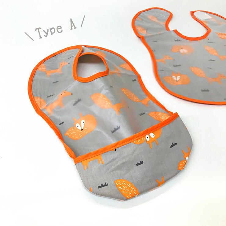 ポケット付き☆お食事エプロン ビニール加工 ビブ スタイ よだれかけ