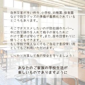 防災頭巾カバー 座布団カバー 日本製 座布団 こども 子ども 子供用 保育園 幼稚園 小学校 男の子 女の子 椅子 学校用 ゴム付き 小学生 入園 キッズ 女の子 スクールクッション かわいい 子供用座布団 学童クッション 入学 可愛い キルティング