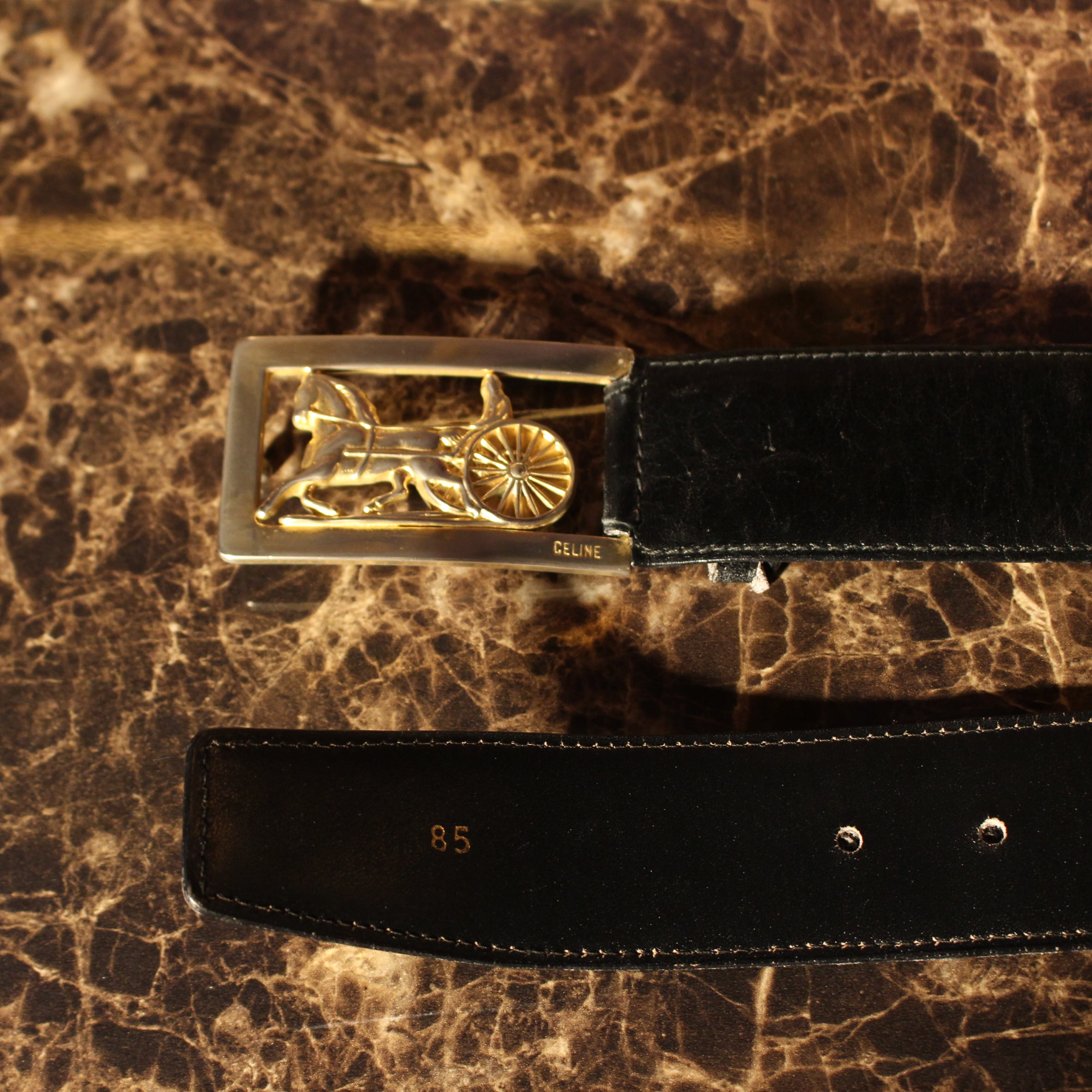 CELINE buckle leather belt - ベルト