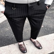 striped 9-point casual pants 00371