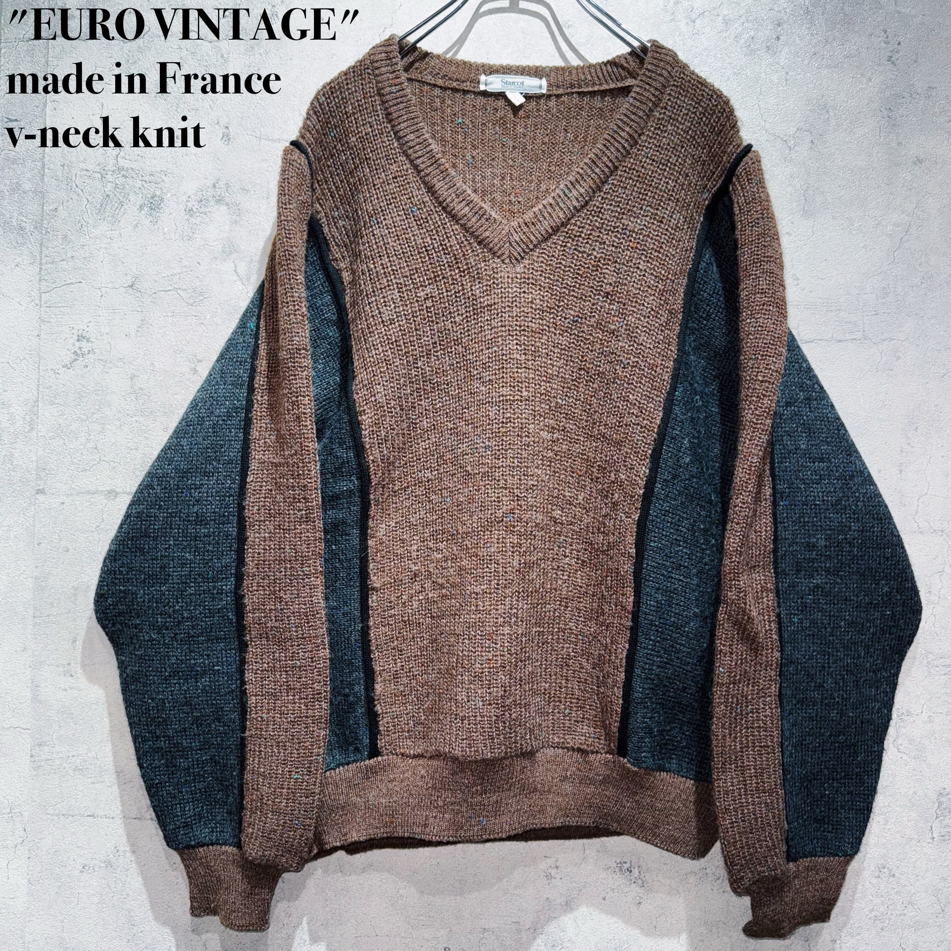 "EURO VINTAGE"made in France v-neck knit